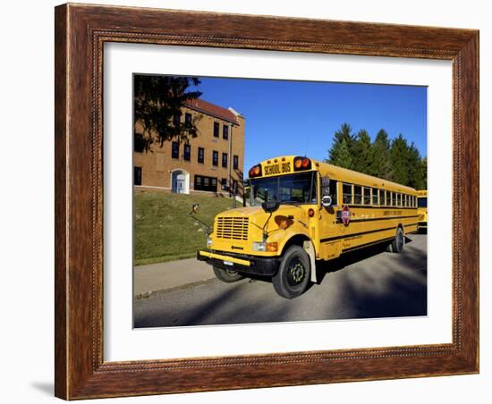 School Bus, St Joseph, Missouri, Midwest, United States of America, North America-Simon Montgomery-Framed Photographic Print