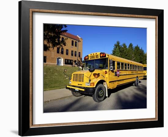 School Bus, St Joseph, Missouri, Midwest, United States of America, North America-Simon Montgomery-Framed Photographic Print