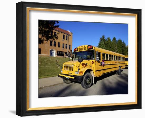 School Bus, St Joseph, Missouri, Midwest, United States of America, North America-Simon Montgomery-Framed Photographic Print