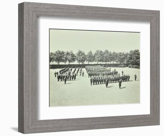 School Cadet Battalion on Parade, Hackney Downs School, London, 1911-null-Framed Photographic Print