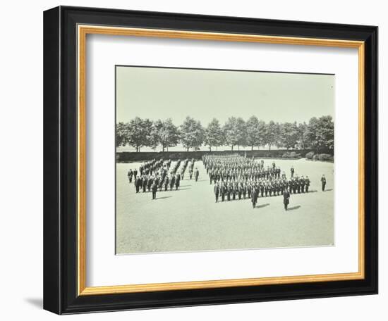School Cadet Battalion on Parade, Hackney Downs School, London, 1911-null-Framed Photographic Print