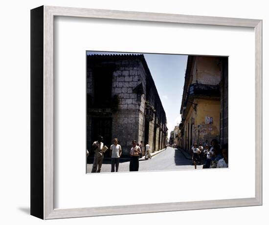 School Children and Passersby on St Ignaco Street in Havana, Cuba-Eliot Elisofon-Framed Photographic Print