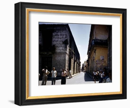 School Children and Passersby on St Ignaco Street in Havana, Cuba-Eliot Elisofon-Framed Photographic Print