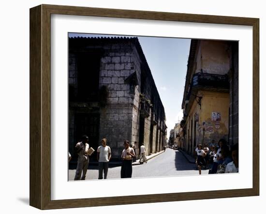 School Children and Passersby on St Ignaco Street in Havana, Cuba-Eliot Elisofon-Framed Photographic Print