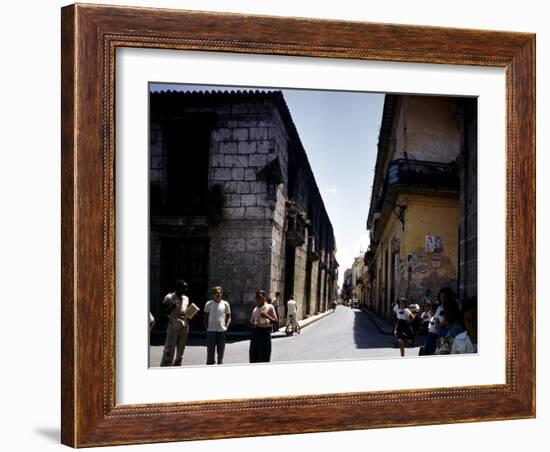 School Children and Passersby on St Ignaco Street in Havana, Cuba-Eliot Elisofon-Framed Photographic Print