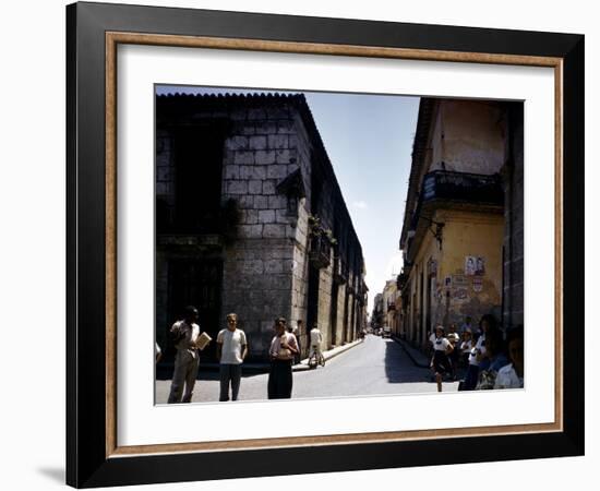 School Children and Passersby on St Ignaco Street in Havana, Cuba-Eliot Elisofon-Framed Photographic Print