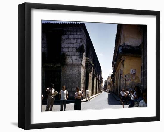 School Children and Passersby on St Ignaco Street in Havana, Cuba-Eliot Elisofon-Framed Photographic Print