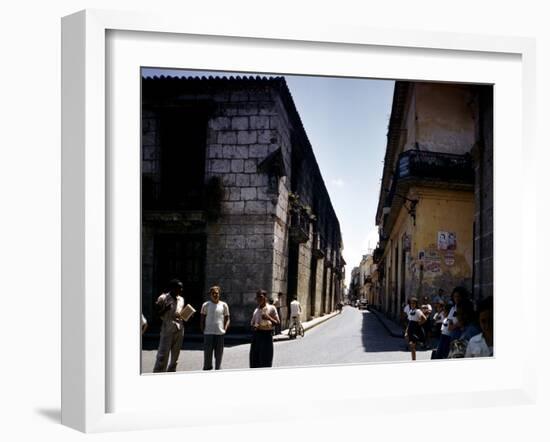 School Children and Passersby on St Ignaco Street in Havana, Cuba-Eliot Elisofon-Framed Photographic Print