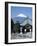 School Children and Temple, Mount Fuji, Honshu, Japan-null-Framed Photographic Print