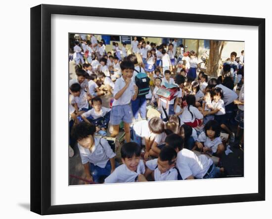 School Children at the End of the Day at School, Ho Chi Minh City, Vietnam, Indochina-Tim Hall-Framed Photographic Print