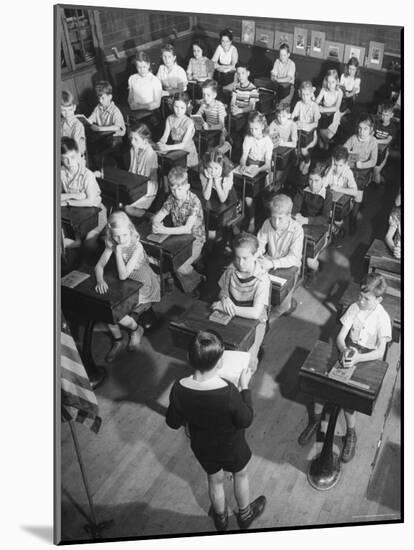 School Children Listening to Letter from Mrs. Chiang Kai Shek Regarding Aid to China-Horace Bristol-Mounted Photographic Print