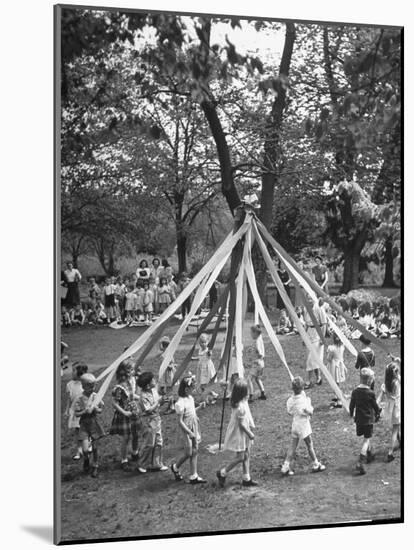 School Children Playing Around the May Pole-Martha Holmes-Mounted Photographic Print