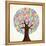 School Education Concept Tree Made with Numbers-Cienpies Design-Framed Stretched Canvas