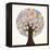 School Education Concept Tree Made with Numbers-Cienpies Design-Framed Stretched Canvas