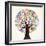 School Education Concept Tree Made with Numbers-Cienpies Design-Framed Premium Giclee Print