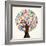 School Education Concept Tree Made with Numbers-Cienpies Design-Framed Art Print