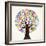 School Education Concept Tree Made with Numbers-Cienpies Design-Framed Art Print