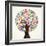 School Education Concept Tree Made with Numbers-Cienpies Design-Framed Art Print