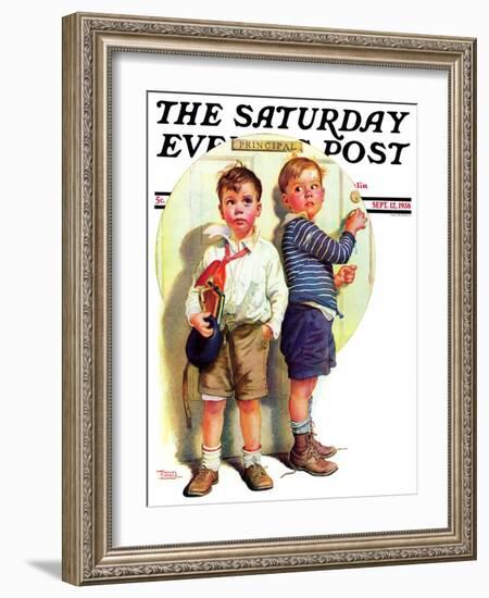 "School Fight," Saturday Evening Post Cover, September 12, 1936-Frances Tipton Hunter-Framed Giclee Print