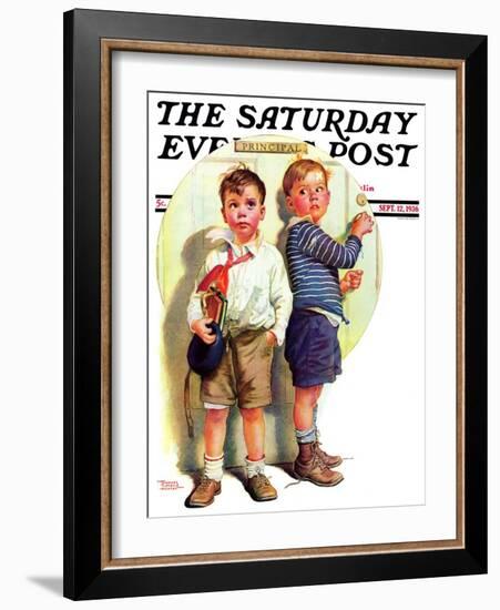 "School Fight," Saturday Evening Post Cover, September 12, 1936-Frances Tipton Hunter-Framed Giclee Print