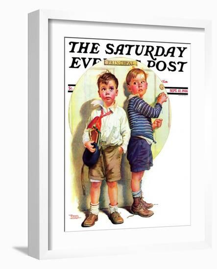 "School Fight," Saturday Evening Post Cover, September 12, 1936-Frances Tipton Hunter-Framed Giclee Print