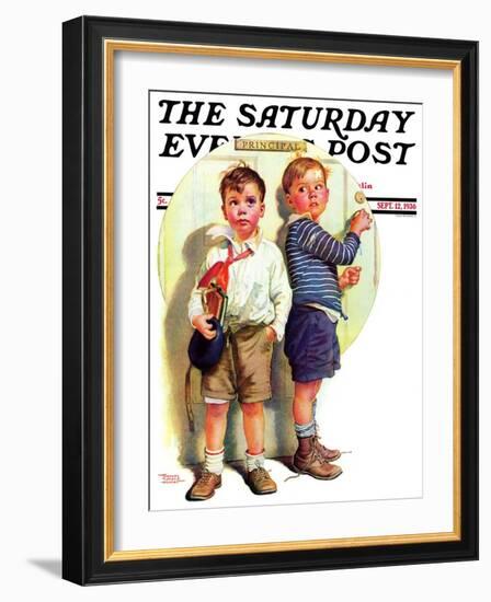 "School Fight," Saturday Evening Post Cover, September 12, 1936-Frances Tipton Hunter-Framed Giclee Print