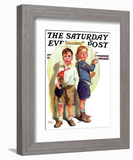 "School Fight," Saturday Evening Post Cover, September 12, 1936-Frances Tipton Hunter-Framed Giclee Print