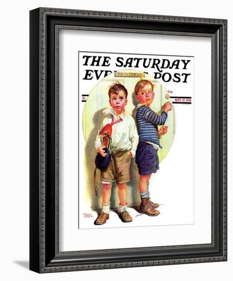 "School Fight," Saturday Evening Post Cover, September 12, 1936-Frances Tipton Hunter-Framed Giclee Print