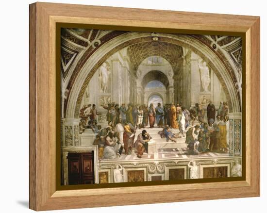 School of Athens, circa 1510-1512, One of the Murals Raphael Painted for Pope Julius II-Raphael-Framed Premier Image Canvas