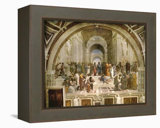 School of Athens, circa 1510-1512, One of the Murals Raphael Painted for Pope Julius II-Raphael-Framed Premier Image Canvas