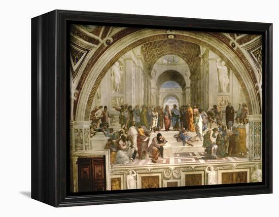 School of Athens, circa 1510-1512, One of the Murals Raphael Painted for Pope Julius II-Raphael-Framed Premier Image Canvas