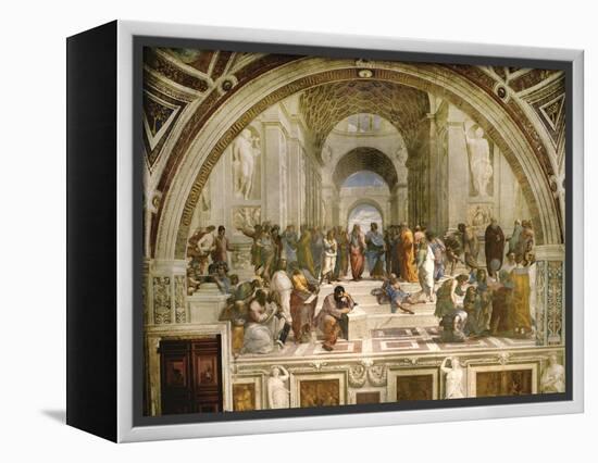 School of Athens, circa 1510-1512, One of the Murals Raphael Painted for Pope Julius II-Raphael-Framed Premier Image Canvas