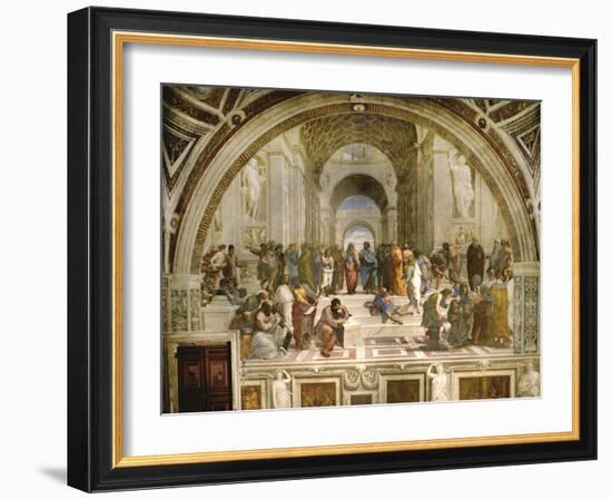 School of Athens, circa 1510-1512, One of the Murals Raphael Painted for Pope Julius II-Raphael-Framed Premium Giclee Print