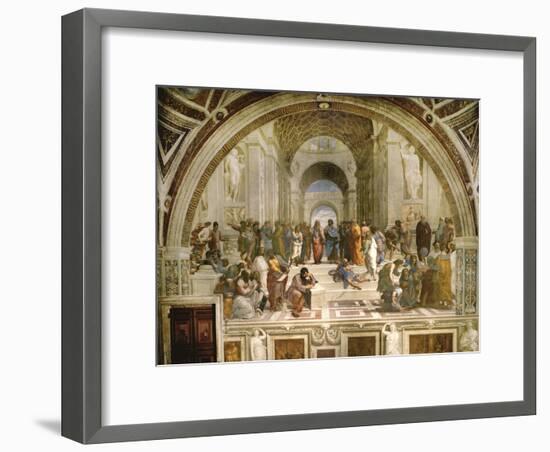 School of Athens, circa 1510-1512, One of the Murals Raphael Painted for Pope Julius II-Raphael-Framed Giclee Print