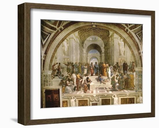 School of Athens, circa 1510-1512, One of the Murals Raphael Painted for Pope Julius II-Raphael-Framed Giclee Print