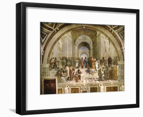 School of Athens, circa 1510-1512, One of the Murals Raphael Painted for Pope Julius II-Raphael-Framed Giclee Print