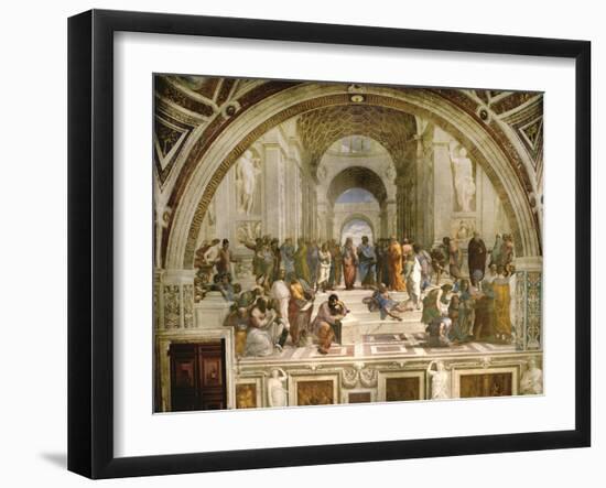 School of Athens, circa 1510-1512, One of the Murals Raphael Painted for Pope Julius II-Raphael-Framed Giclee Print