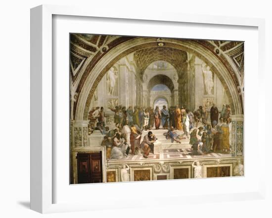 School of Athens, circa 1510-1512, One of the Murals Raphael Painted for Pope Julius II-Raphael-Framed Giclee Print