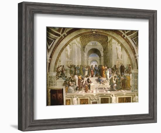 School of Athens, circa 1510-1512, One of the Murals Raphael Painted for Pope Julius II-Raphael-Framed Giclee Print