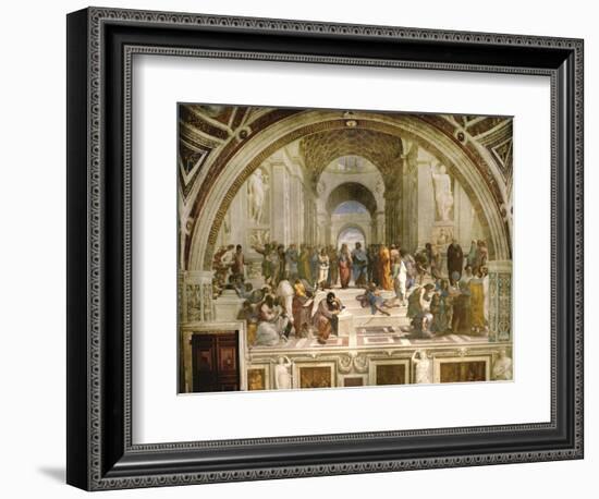 School of Athens, circa 1510-1512, One of the Murals Raphael Painted for Pope Julius II-Raphael-Framed Giclee Print