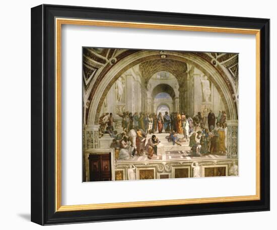 School of Athens, circa 1510-1512, One of the Murals Raphael Painted for Pope Julius II-Raphael-Framed Giclee Print