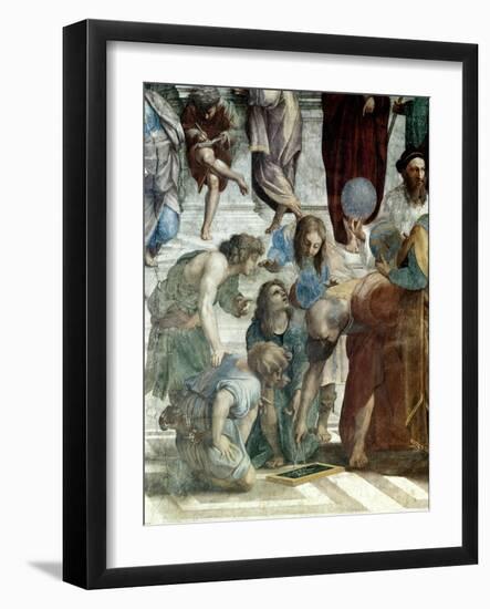 School of Athens, Detail: Euclid and Ptolemy with the Globe-Raffael-Framed Giclee Print