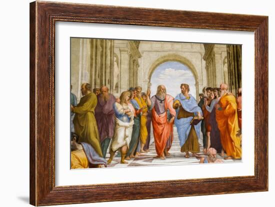 School of Athens, Detail. Plato and Aristotle. 1509 (Fresco)-Raphael (1483-1520)-Framed Giclee Print