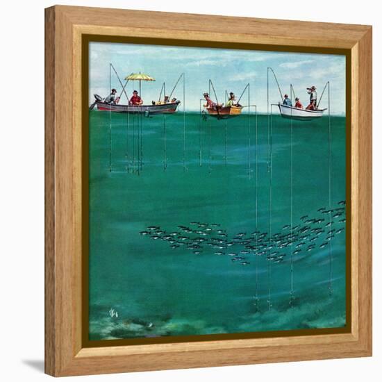 "School of Fish Among Lines", August 7, 1954-Thornton Utz-Framed Premier Image Canvas