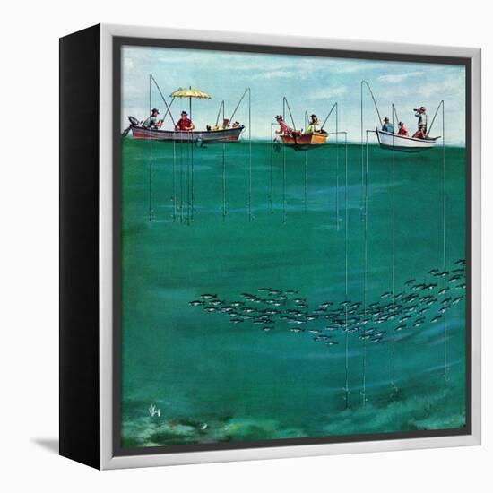 "School of Fish Among Lines", August 7, 1954-Thornton Utz-Framed Premier Image Canvas