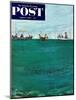 "School of Fish Among Lines" Saturday Evening Post Cover, August 7, 1954-Thornton Utz-Mounted Giclee Print
