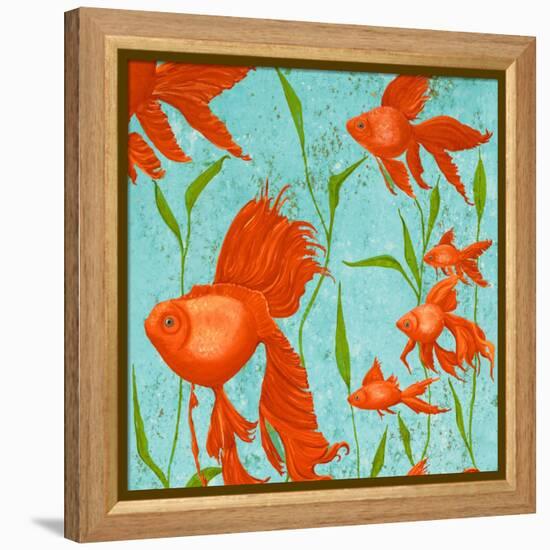 School of Fish I-Gina Ritter-Framed Stretched Canvas