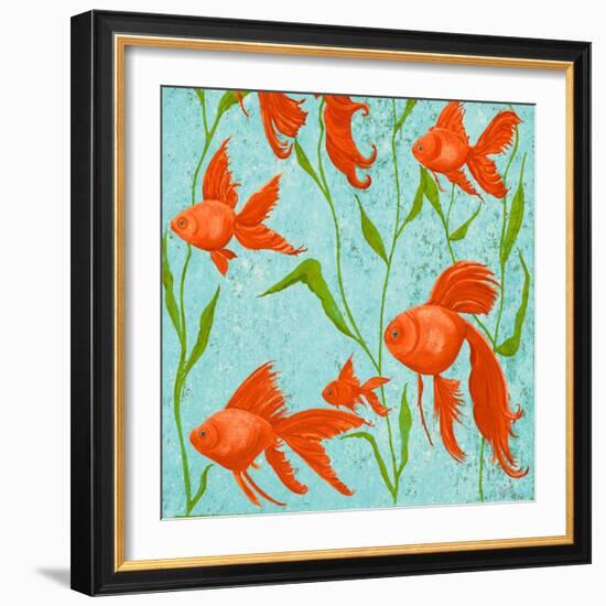 School of Fish II-Gina Ritter-Framed Art Print