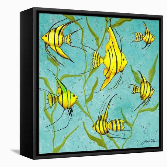 School of Fish IV-Gina Ritter-Framed Stretched Canvas