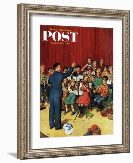 "School Orchestra" Saturday Evening Post Cover, March 22, 1952-Amos Sewell-Framed Giclee Print